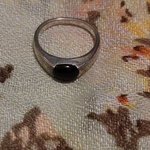 Sterling Silver With Black Onyx Ring Size 7